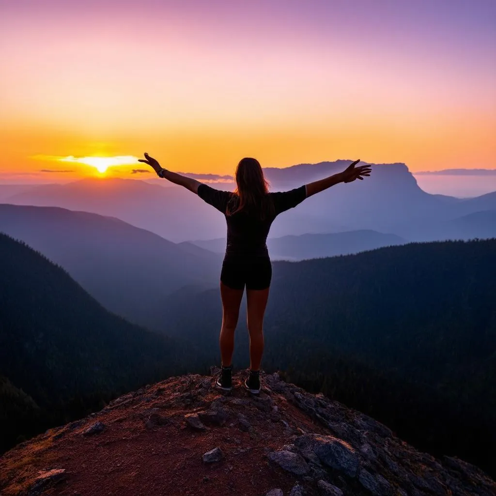 Woman on Mountain Peak