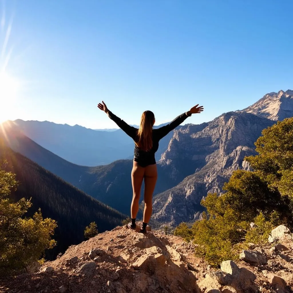 Woman on Mountain Peak