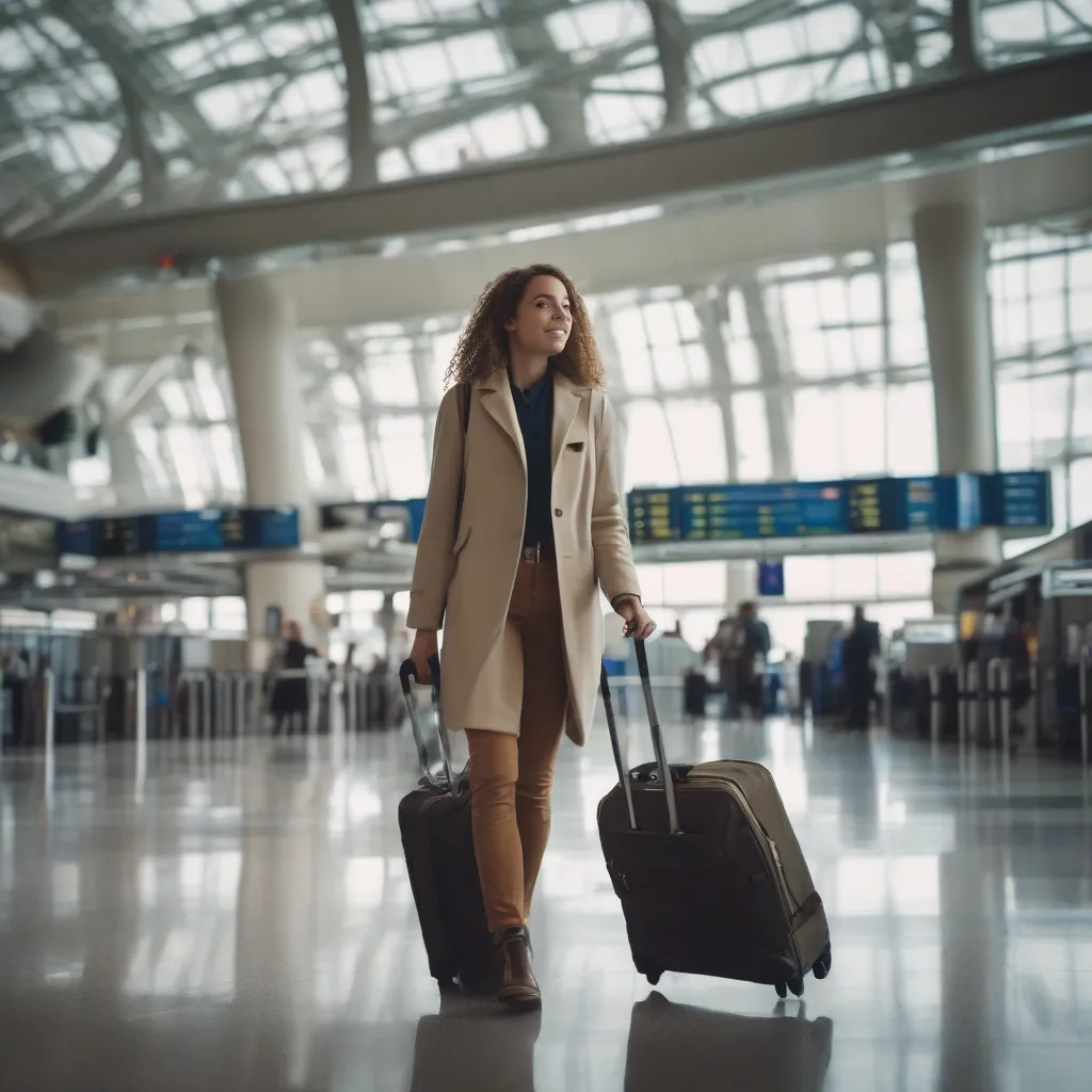 Traveler Navigating an Airport