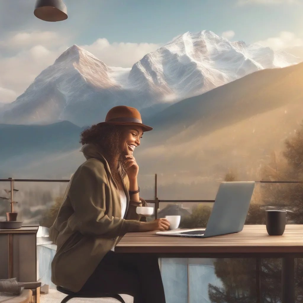 Woman Working Remotely on Laptop