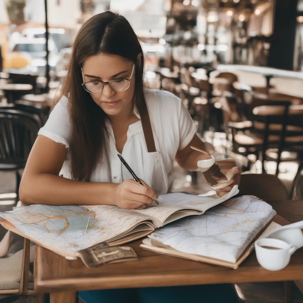 Woman Writing in Travel Journal