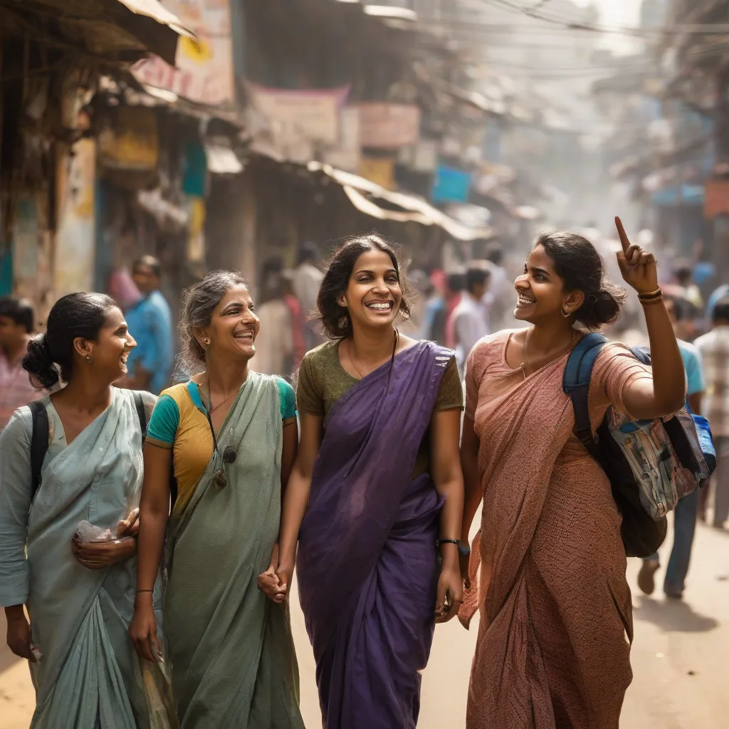 Group of women exploring India together