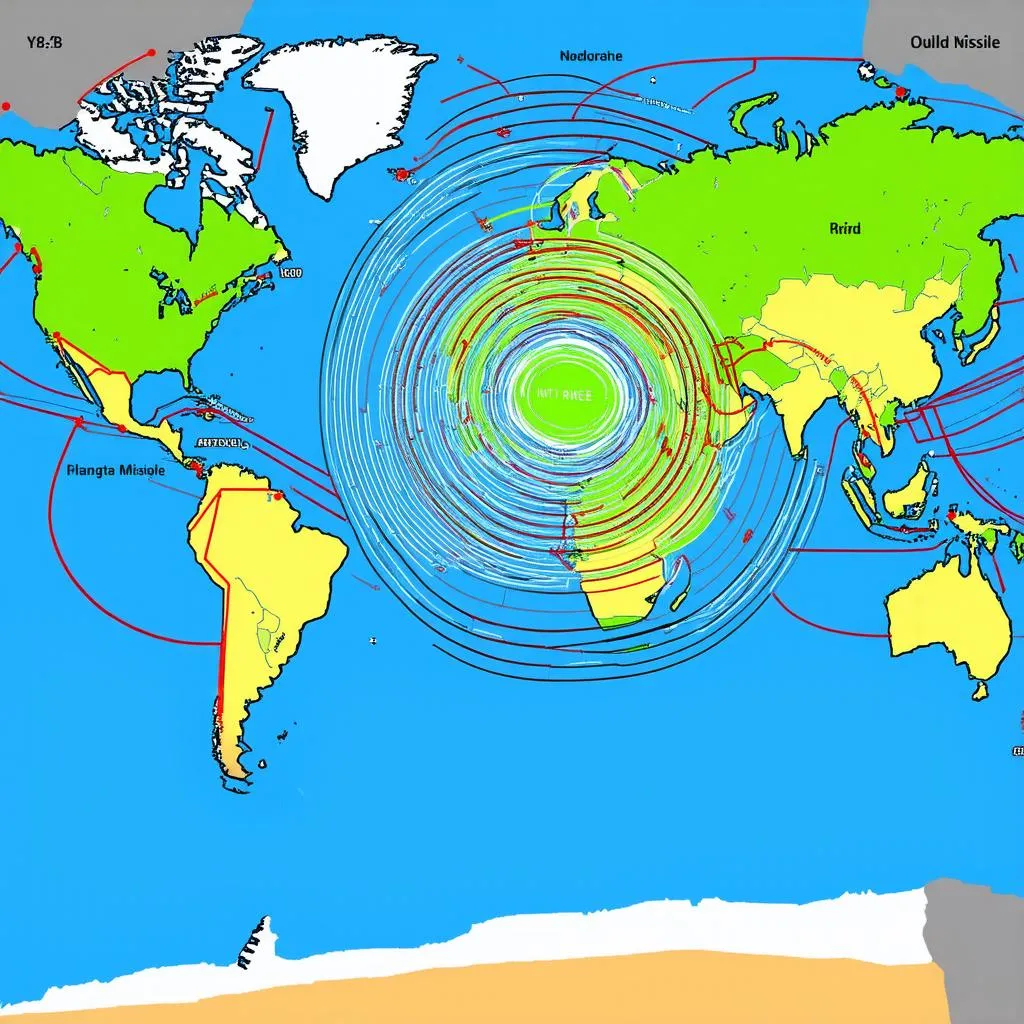 World Map with Missile Range