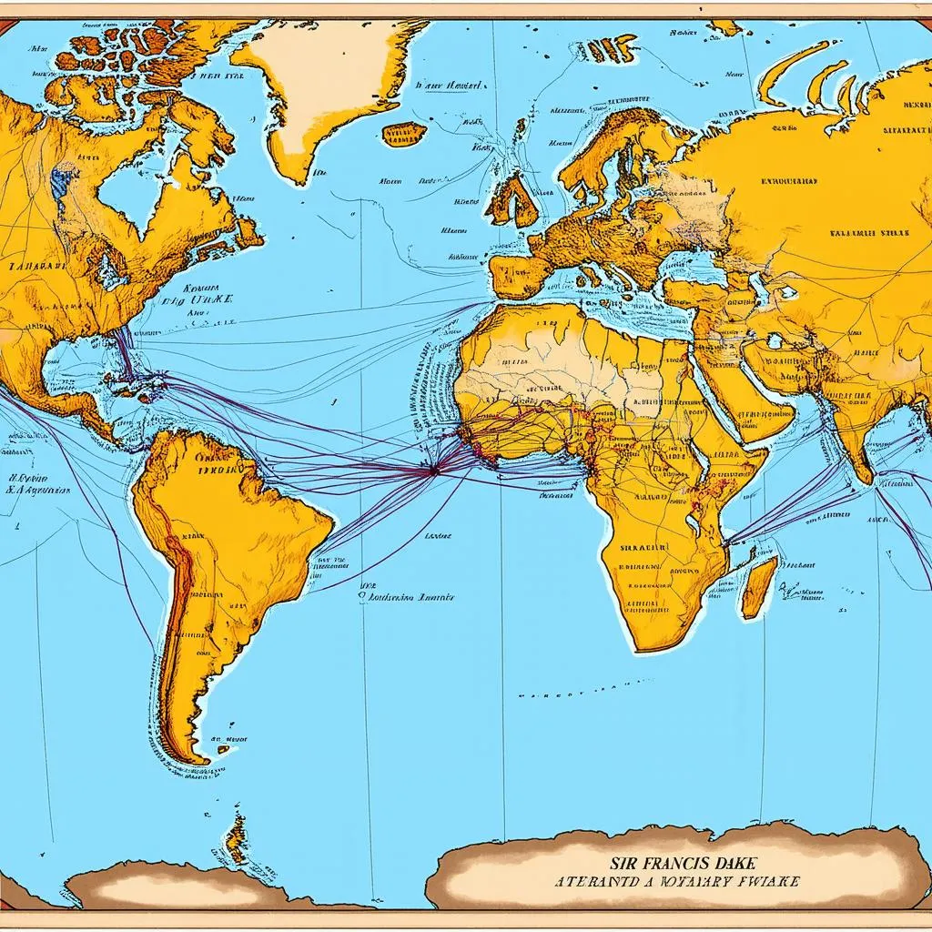 World Map with Routes