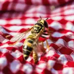 Yellow Jacket on Picnic Blanket