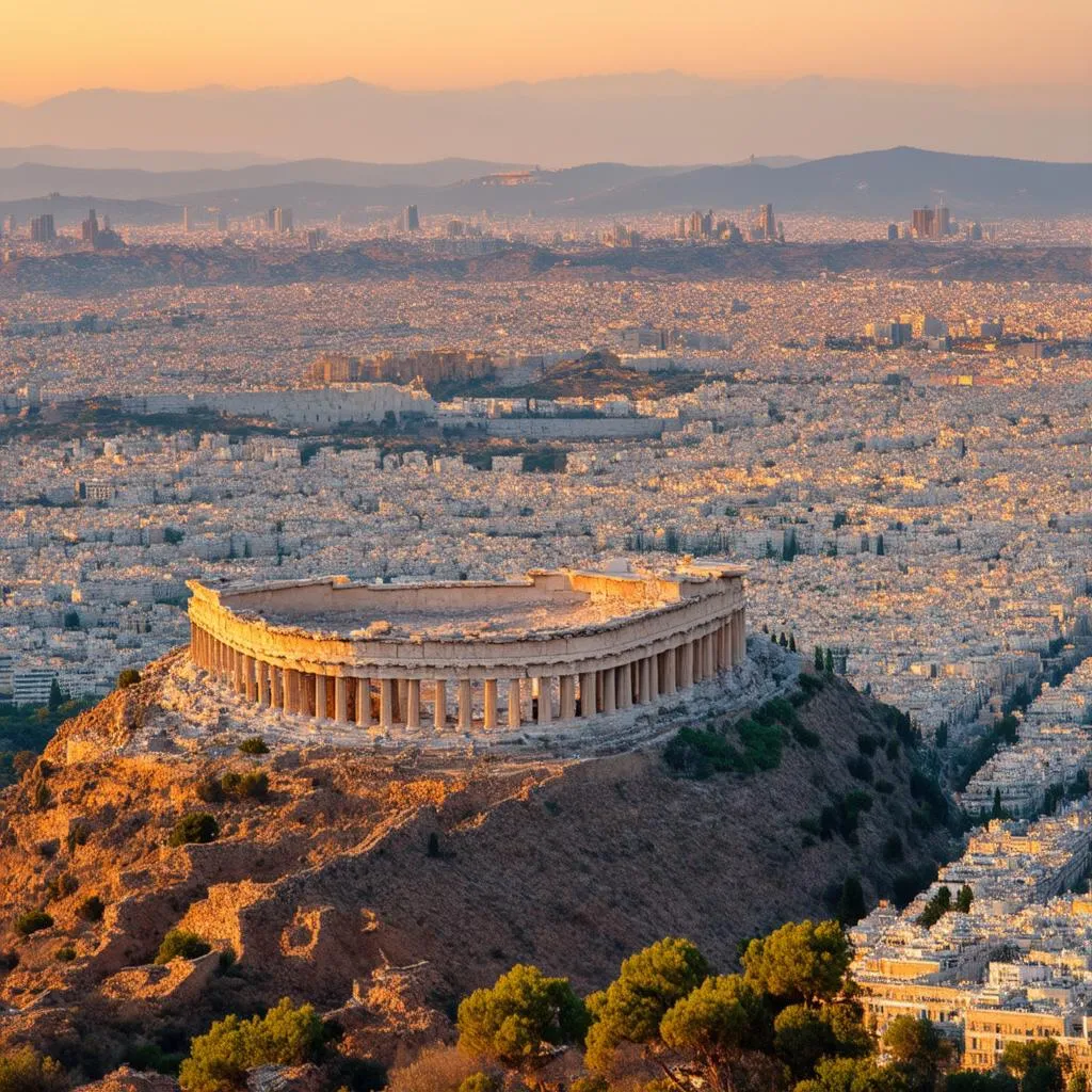 Ancient ruins of the Acropolis in Athens, Greece