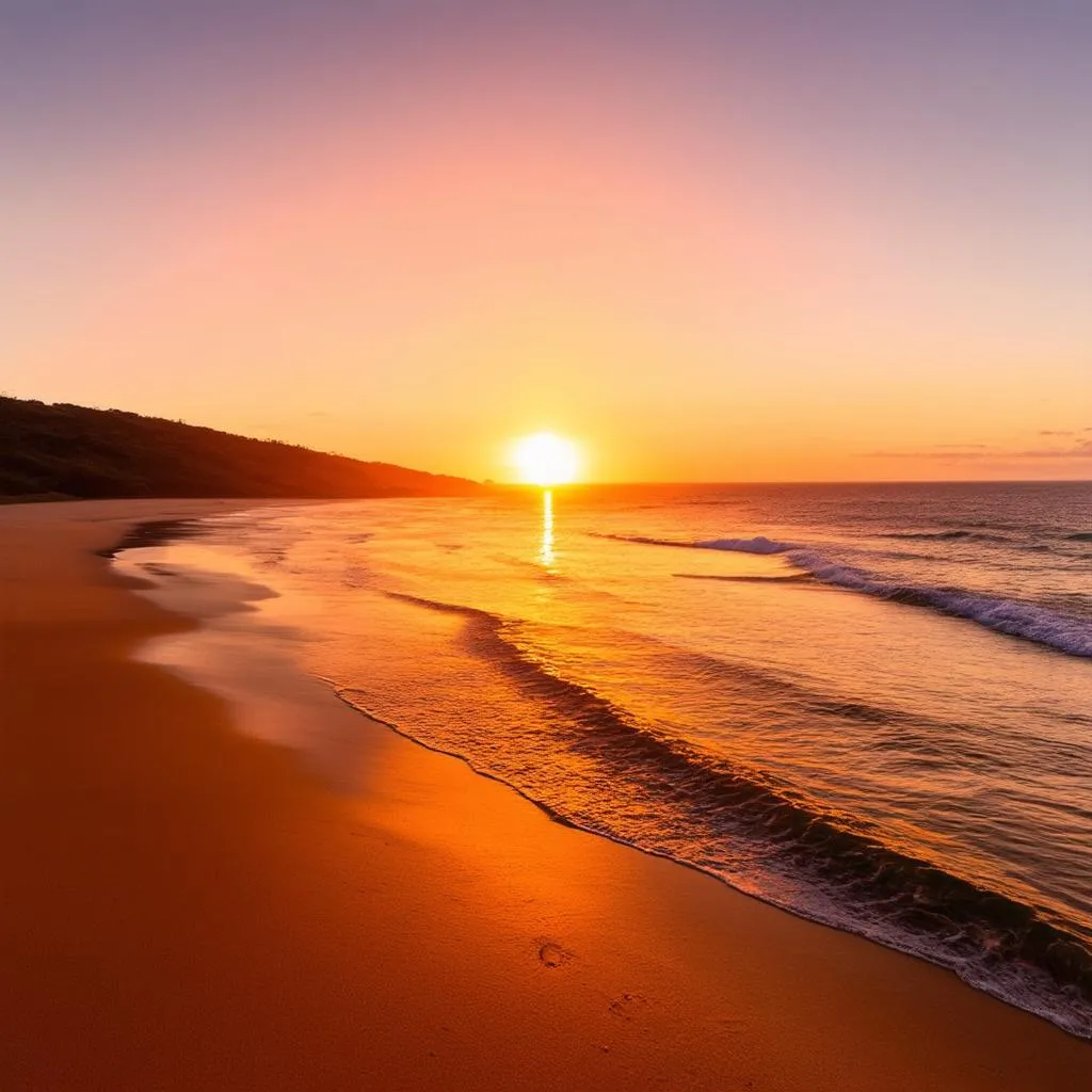 Sunset on an Australian beach