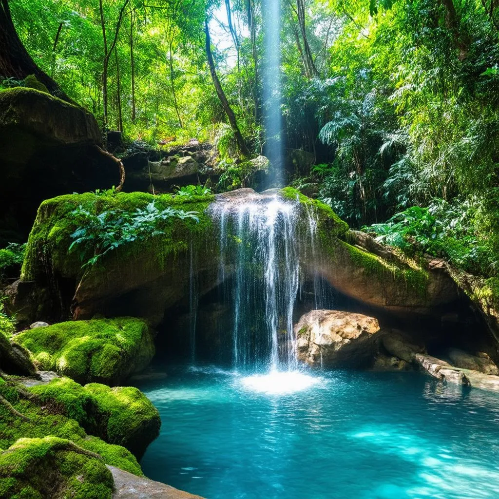 Waterfall at Ba Ngoi Eco-tourism Garden