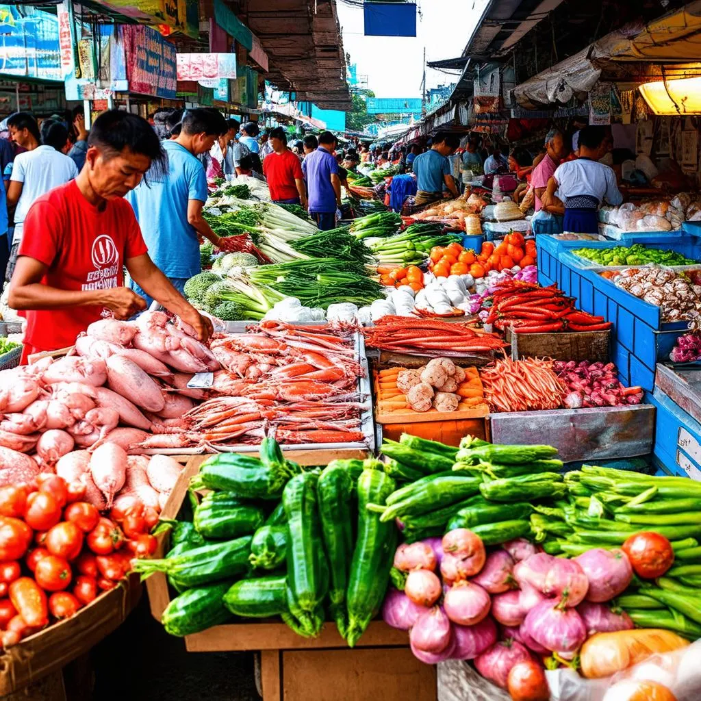 Bustling Local Market in Bac Lieu