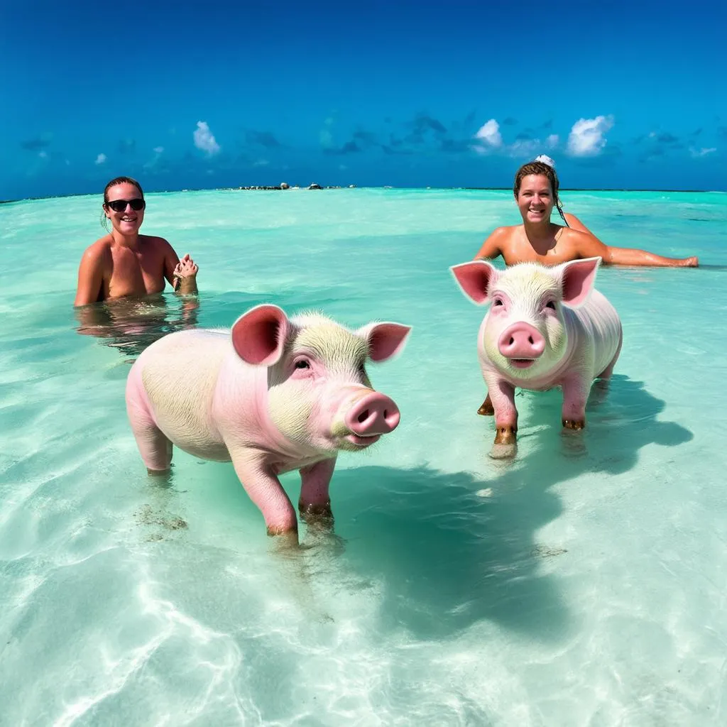 Swimming with Pigs in the Exumas