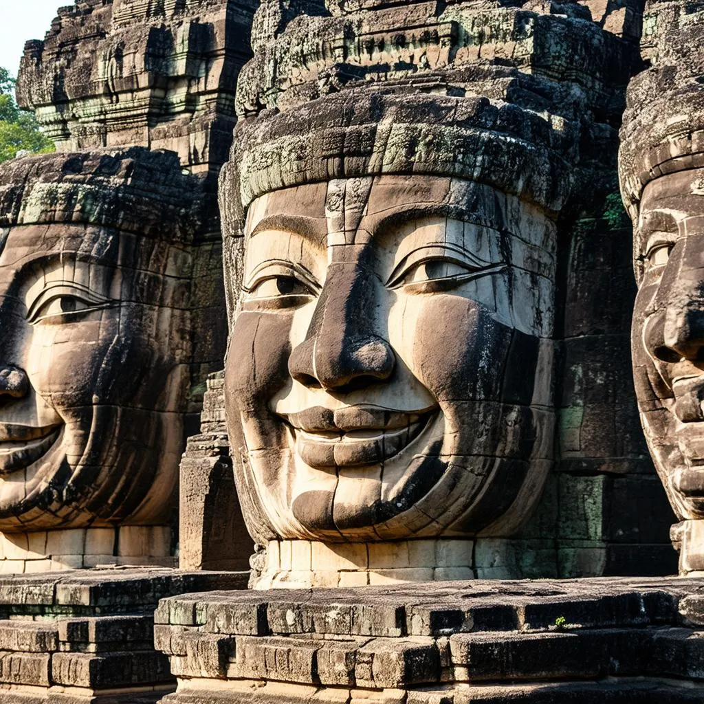 Smiling Faces of Bayon Temple