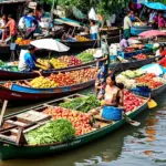 Bustling Cai Be Floating Market