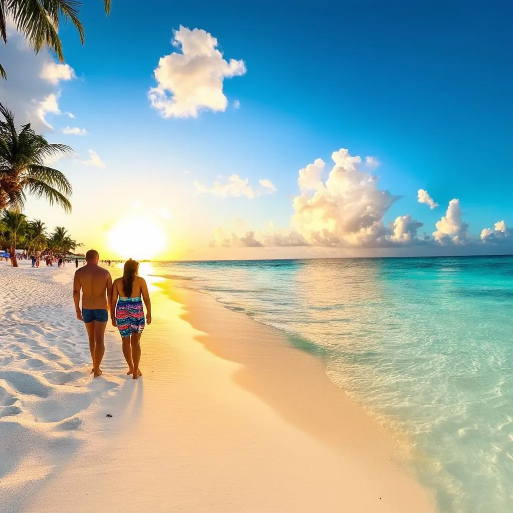 Cancun Beach at Sunset