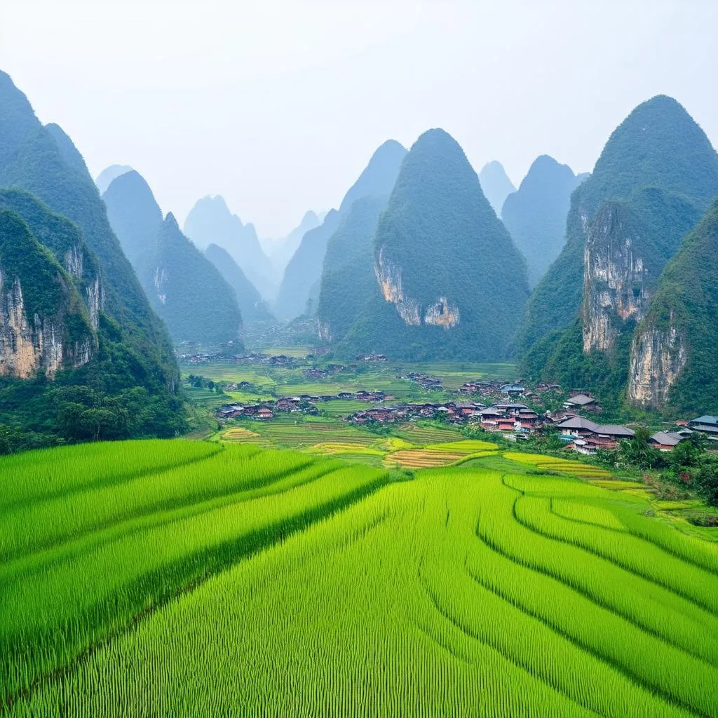 Scenic view of Cao Bang province