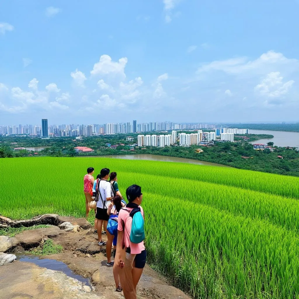 Chau Doc viewed from Sam Mountain