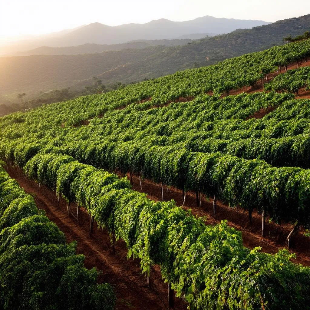 Scenic coffee plantation in Dak Lak