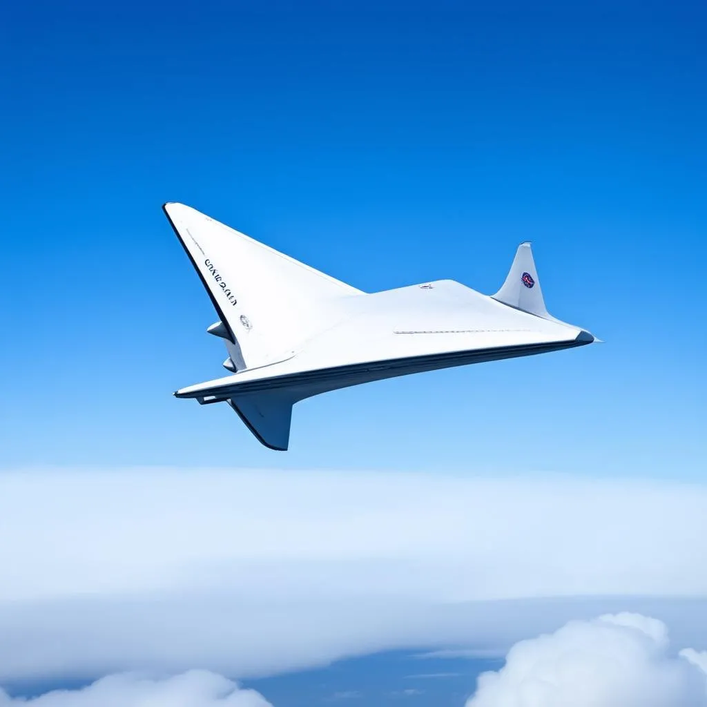 Concorde soaring through the clouds