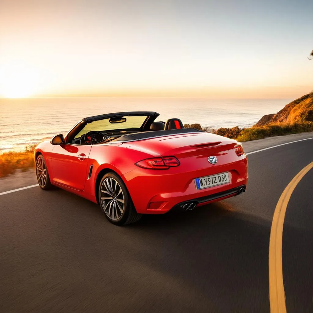 Convertible on Pacific Coast Highway