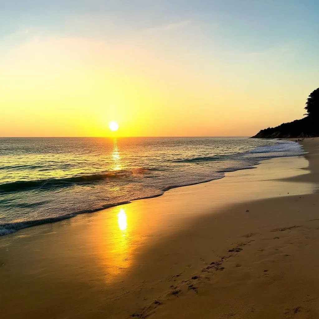 Sunset over Cua Lo Beach