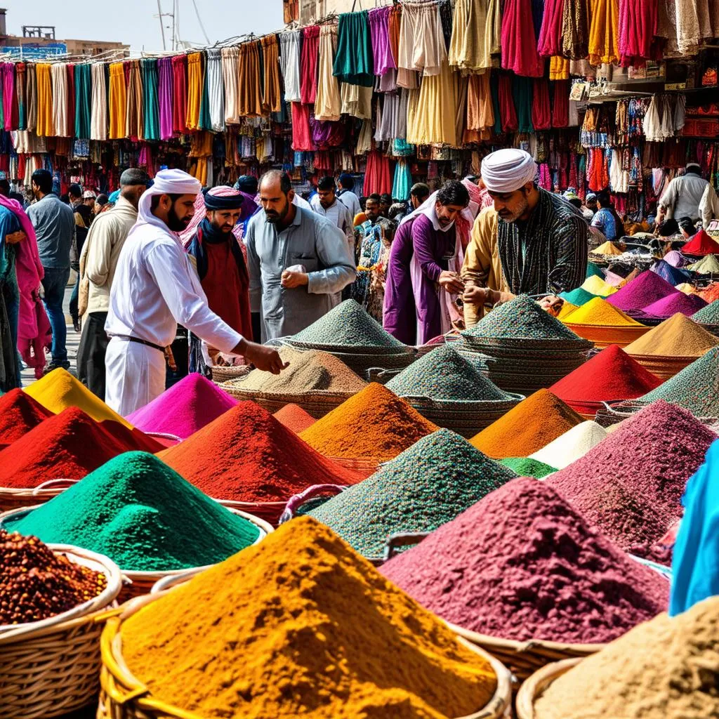 Bustling market in Dubai