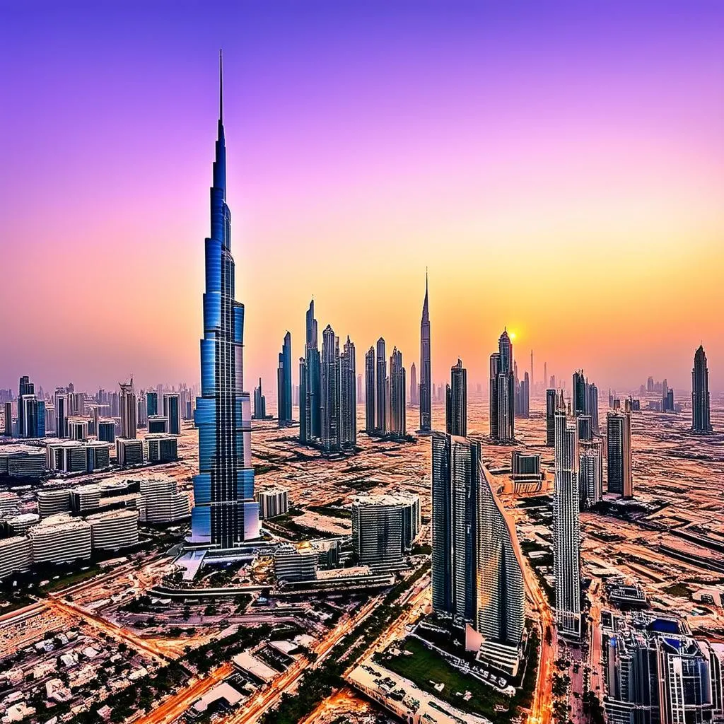 Dubai Skyline at Sunset