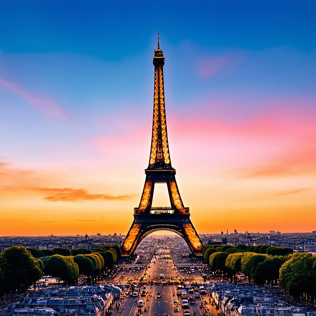 Eiffel Tower at Sunset