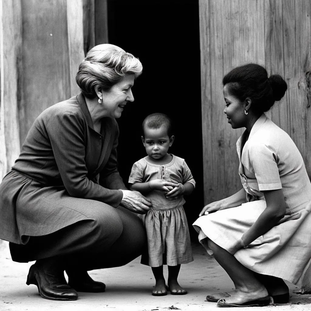 Eleanor Roosevelt Visiting Refugee Camp