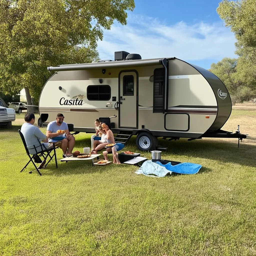 Family Camping with Casita Trailer