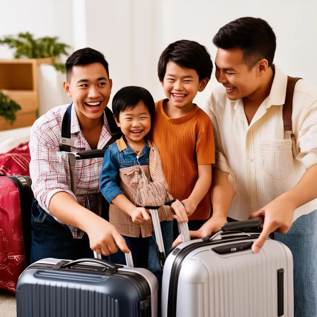 Family Packing for a Trip