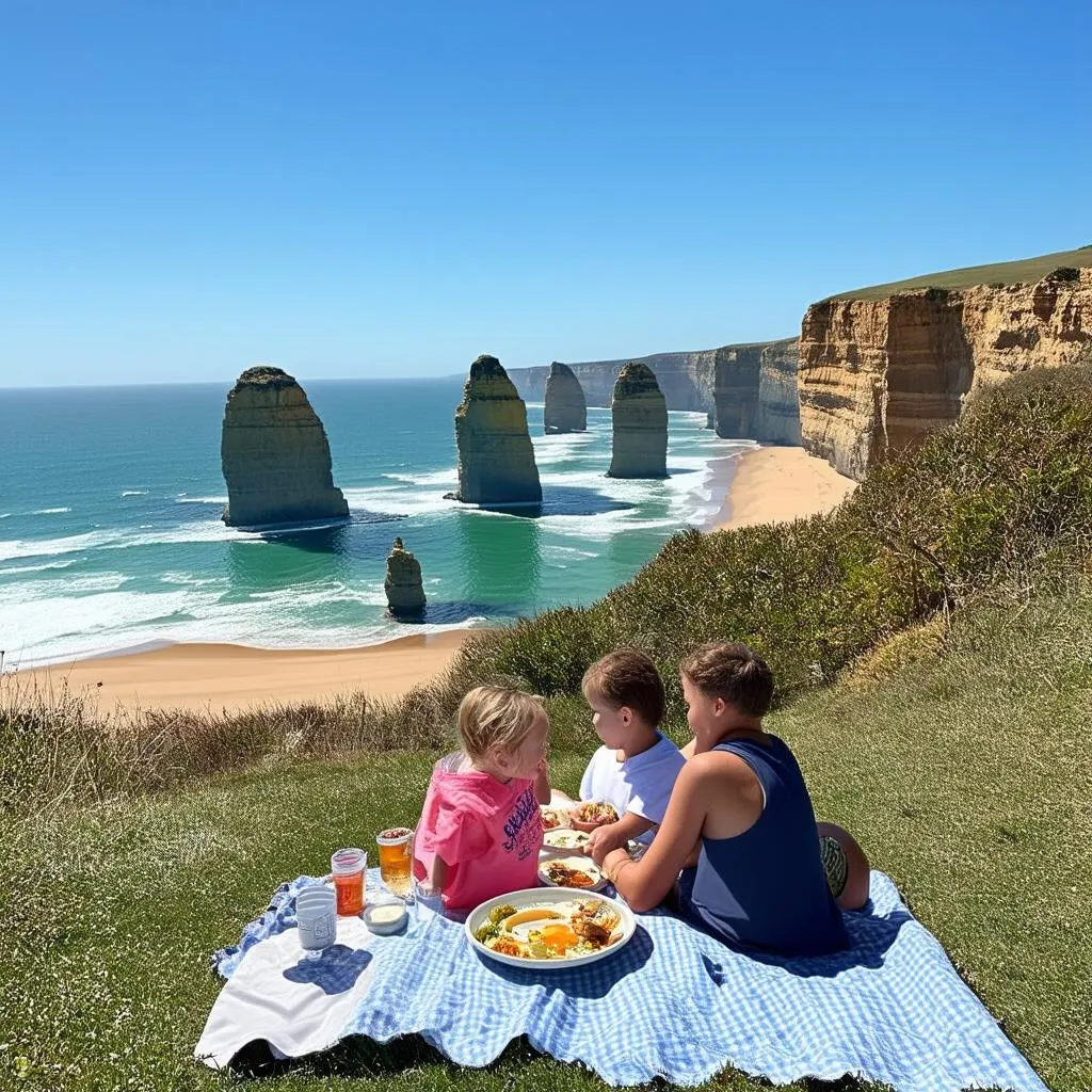 Family Picnic with a View of the Great Ocean Road