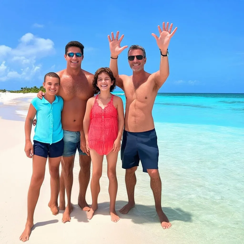 Family on vacation in Mexico