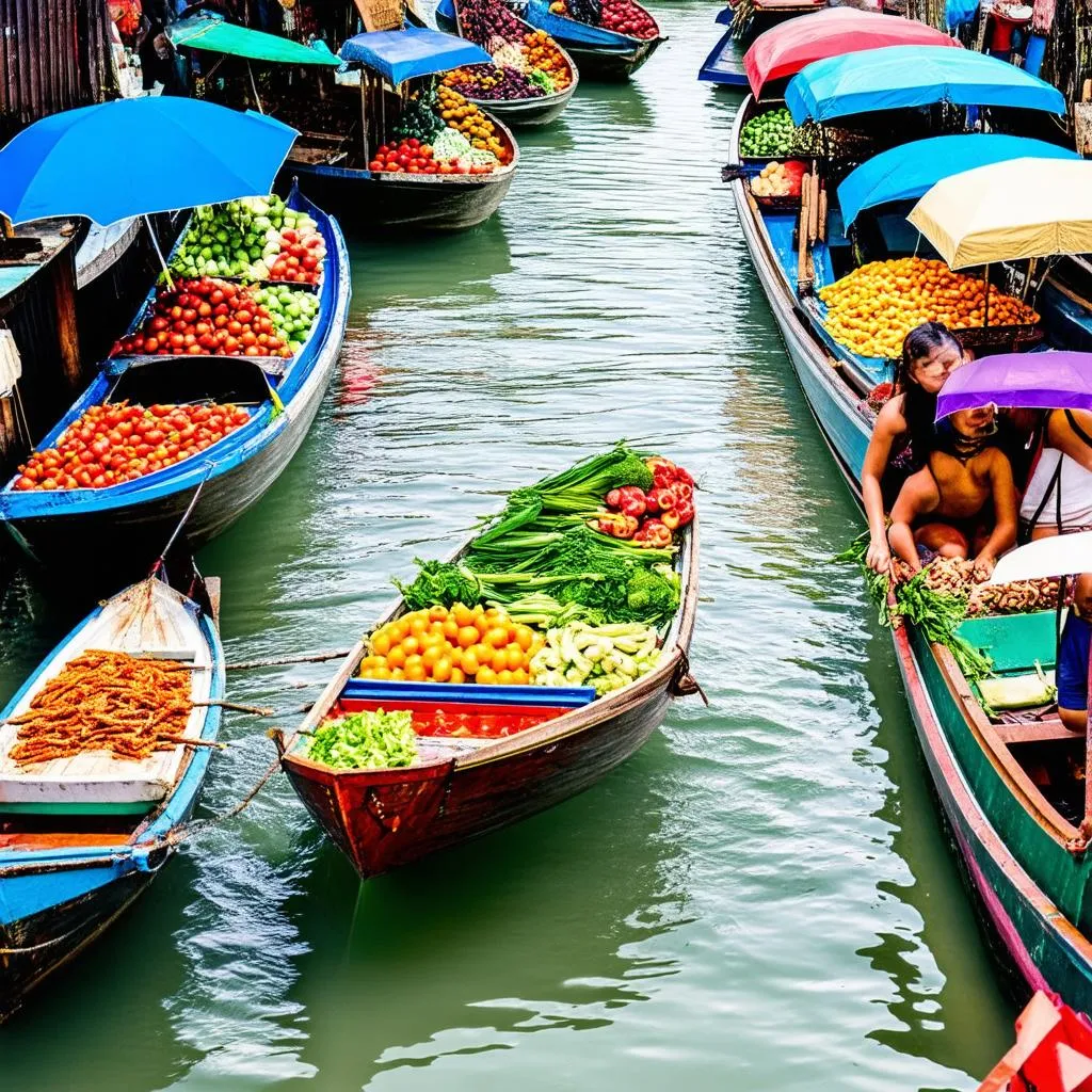 Floating market in Thailand