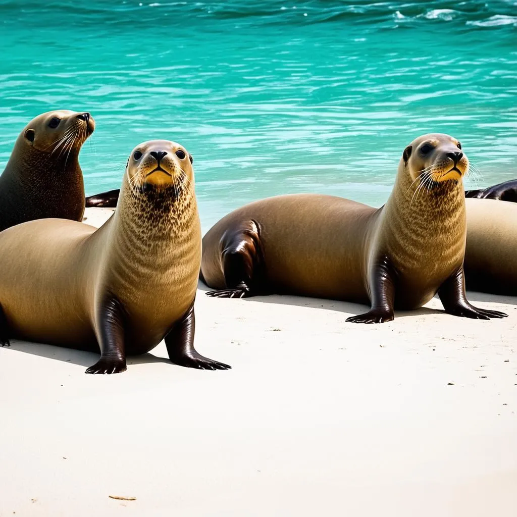 Sea Lions on the Beach