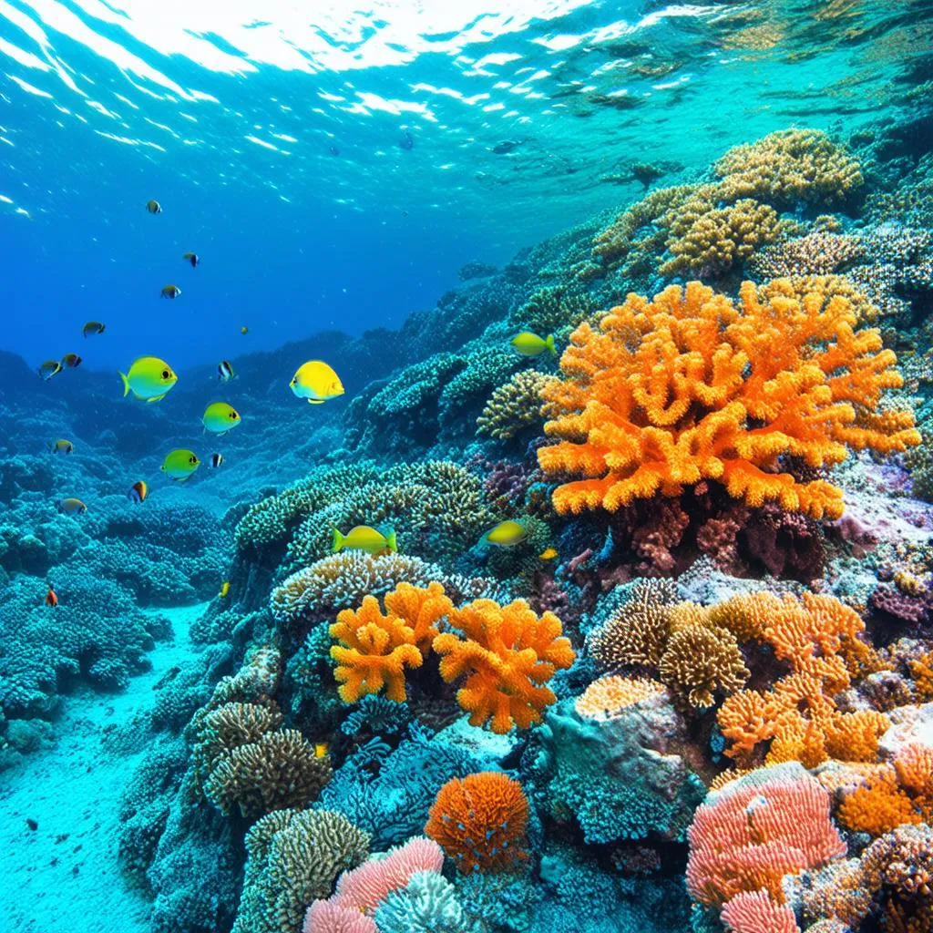 Underwater view of the Great Barrier Reef