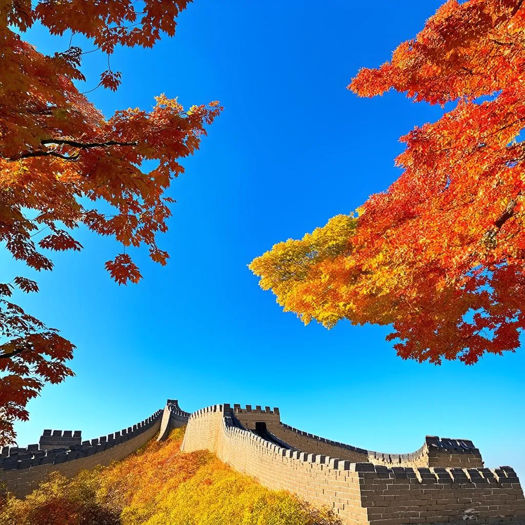 Great Wall of China in Autumn