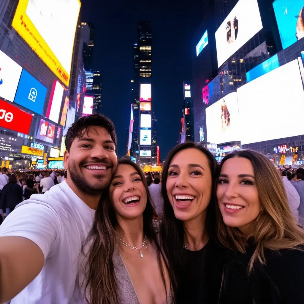 Family Vacation in Times Square