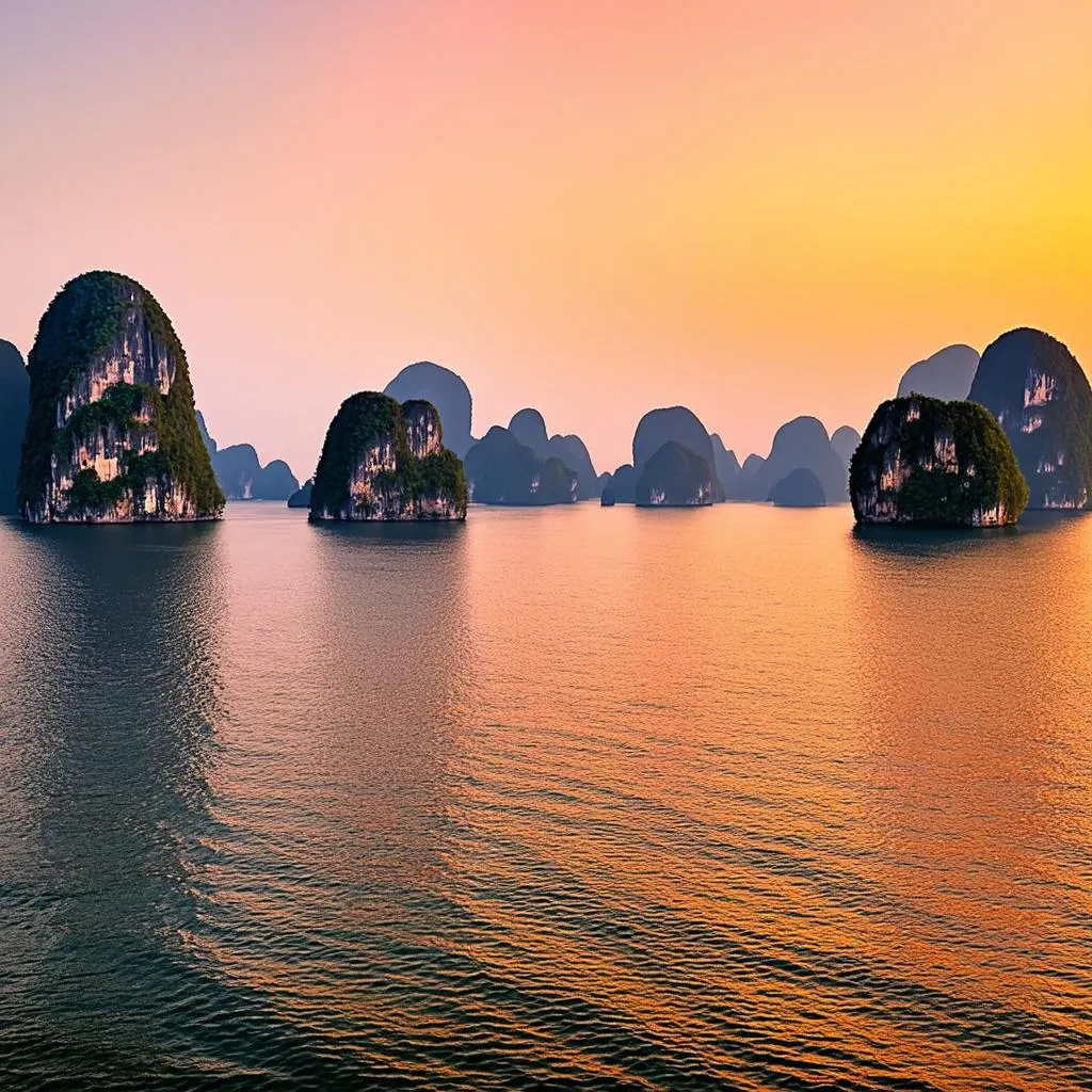 Ha Long Bay at sunrise