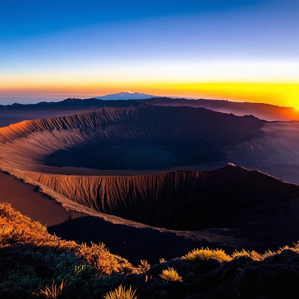 Sunrise over the volcanic crater of Haleakala