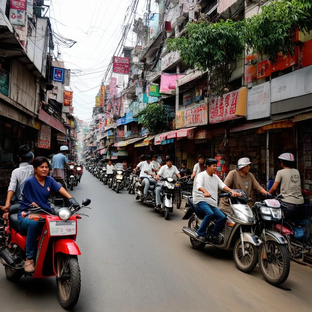 Bustling Streets of Hanoi