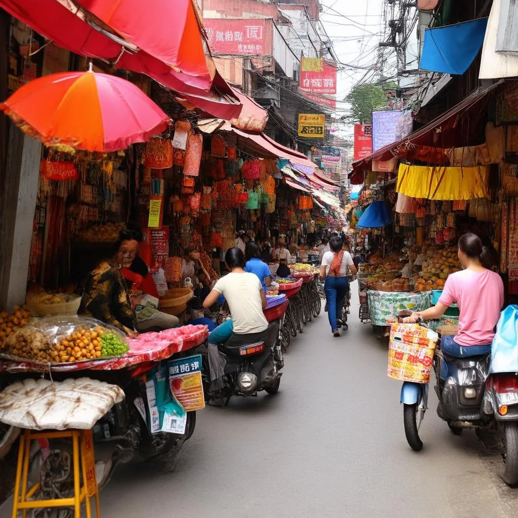 The bustling streets of Hanoi's Old Quarter