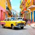 Bustling Street in Havana