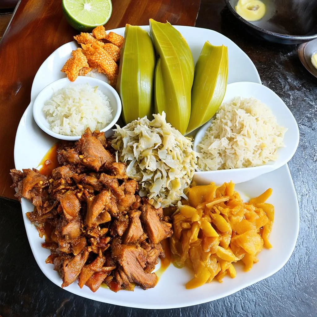 Plate of Hawaiian Food