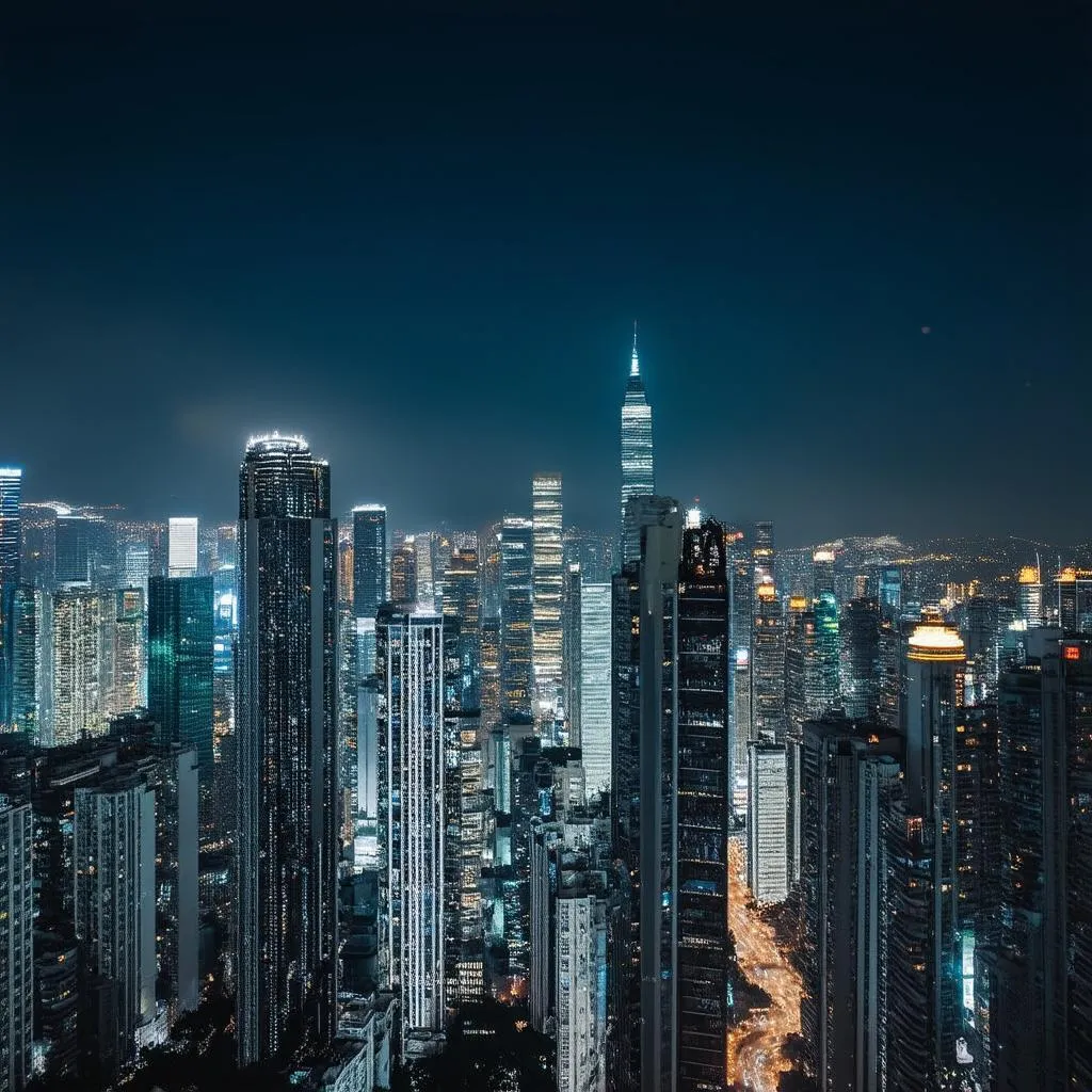 Hong Kong skyline at night