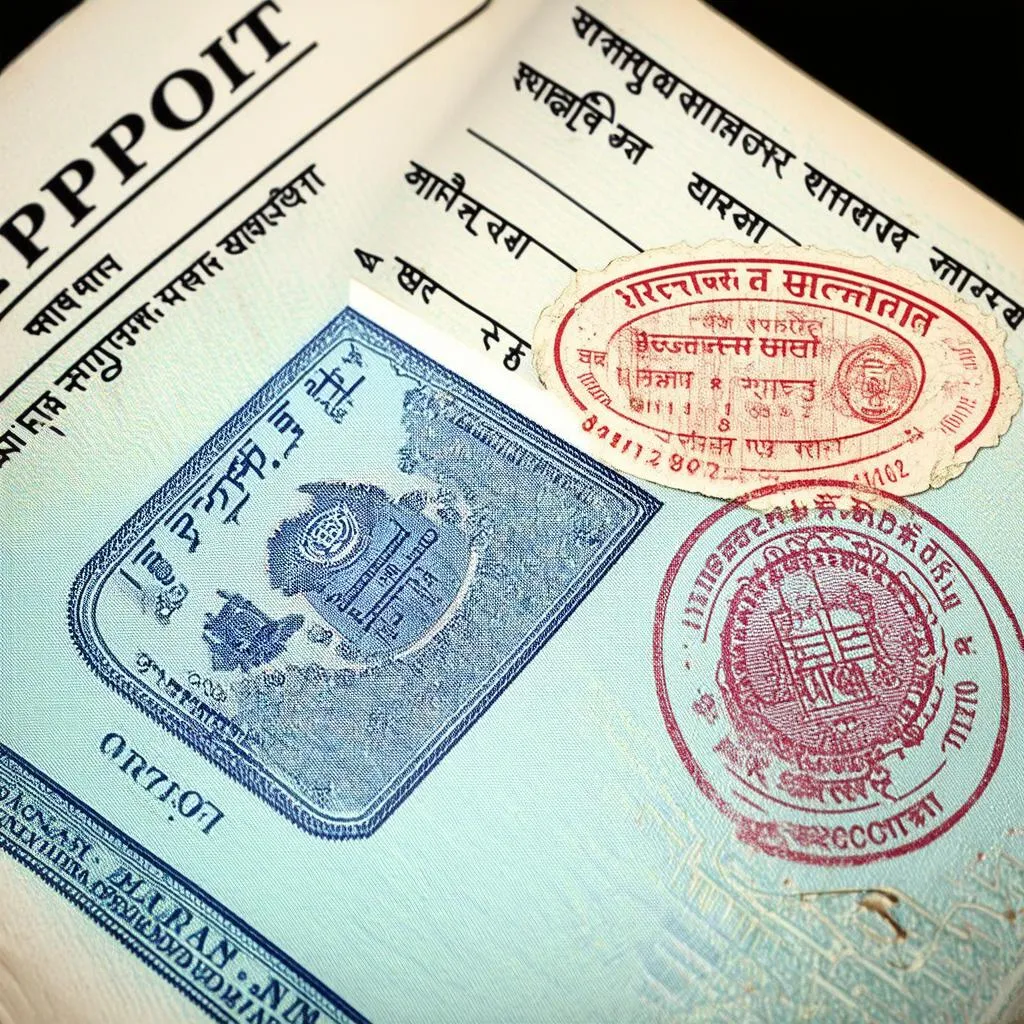 Indian passport with visa