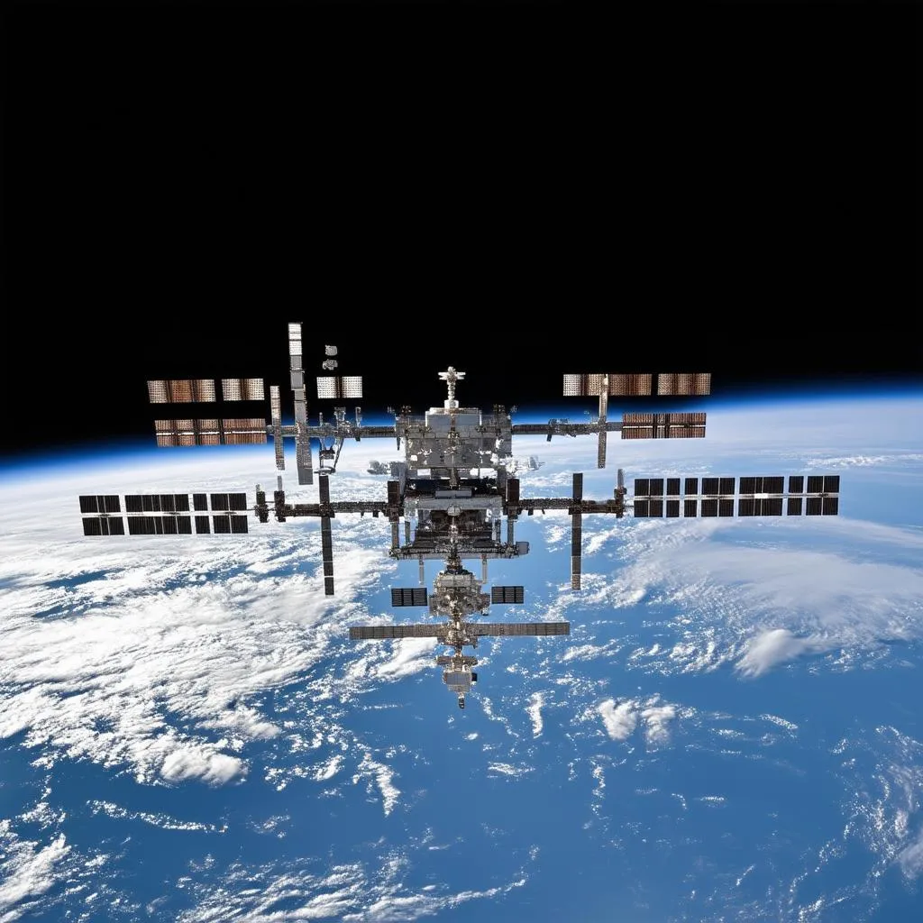 International Space Station Orbiting Earth