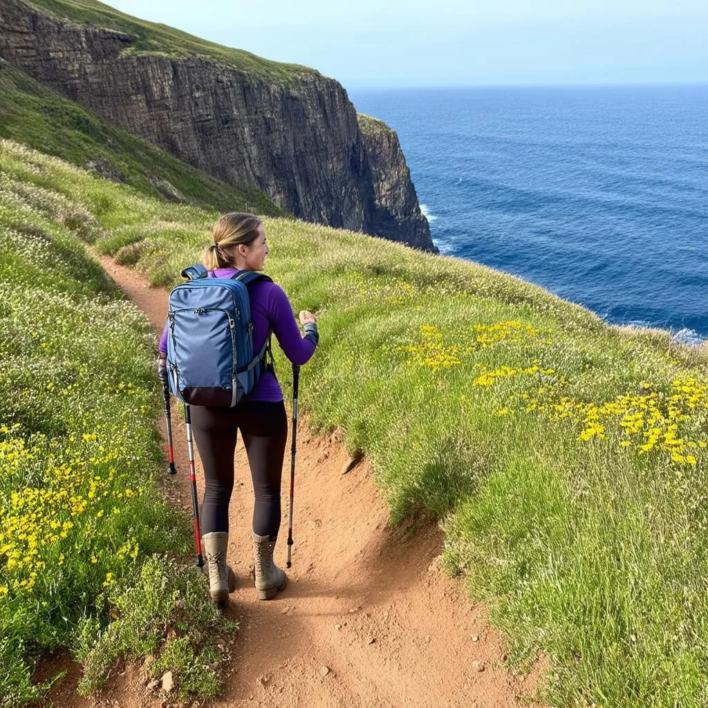 Solo Female Traveler on a Scenic Hike