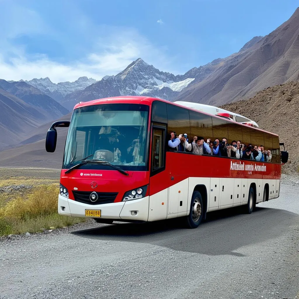 Scenic bus journey through the Peruvian Andes