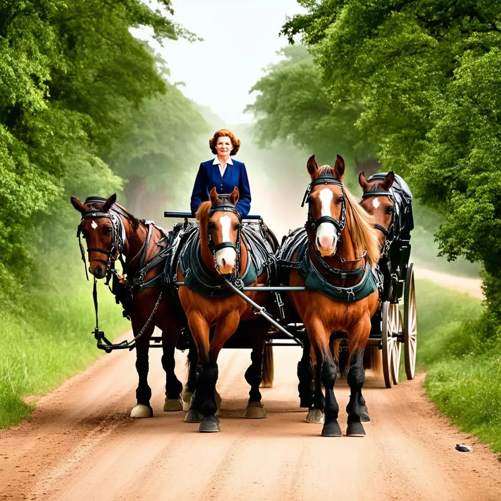 Louisa Adams traveling by carriage