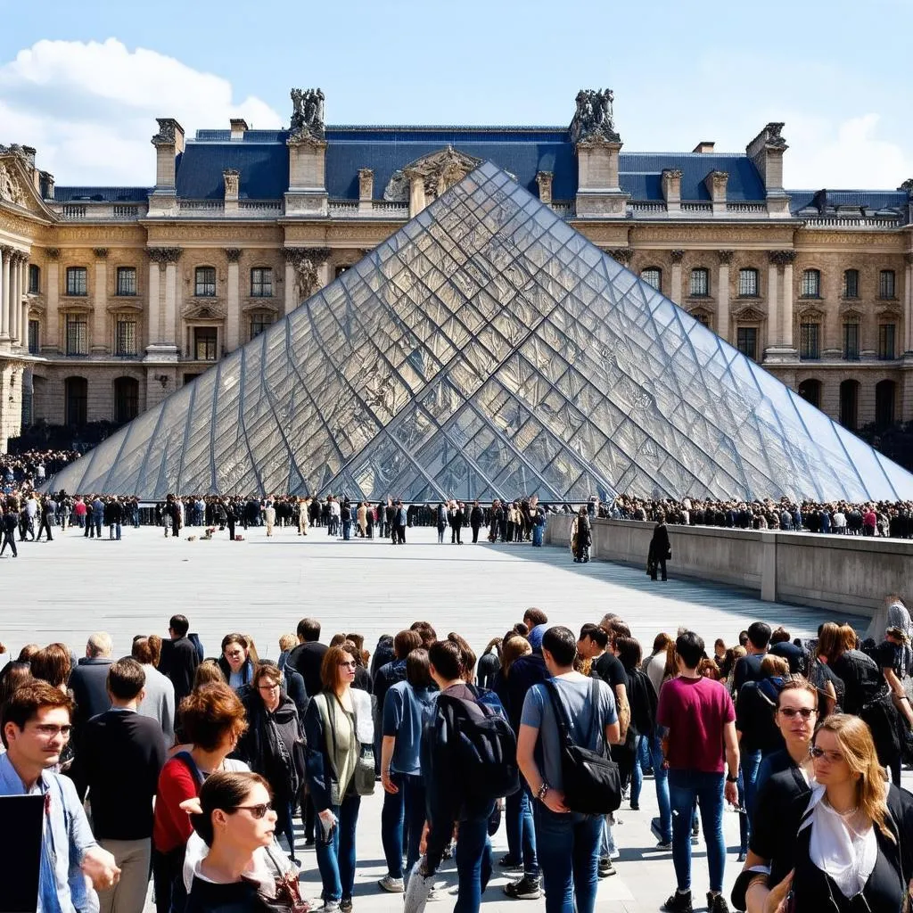 Crowds at the Louvre