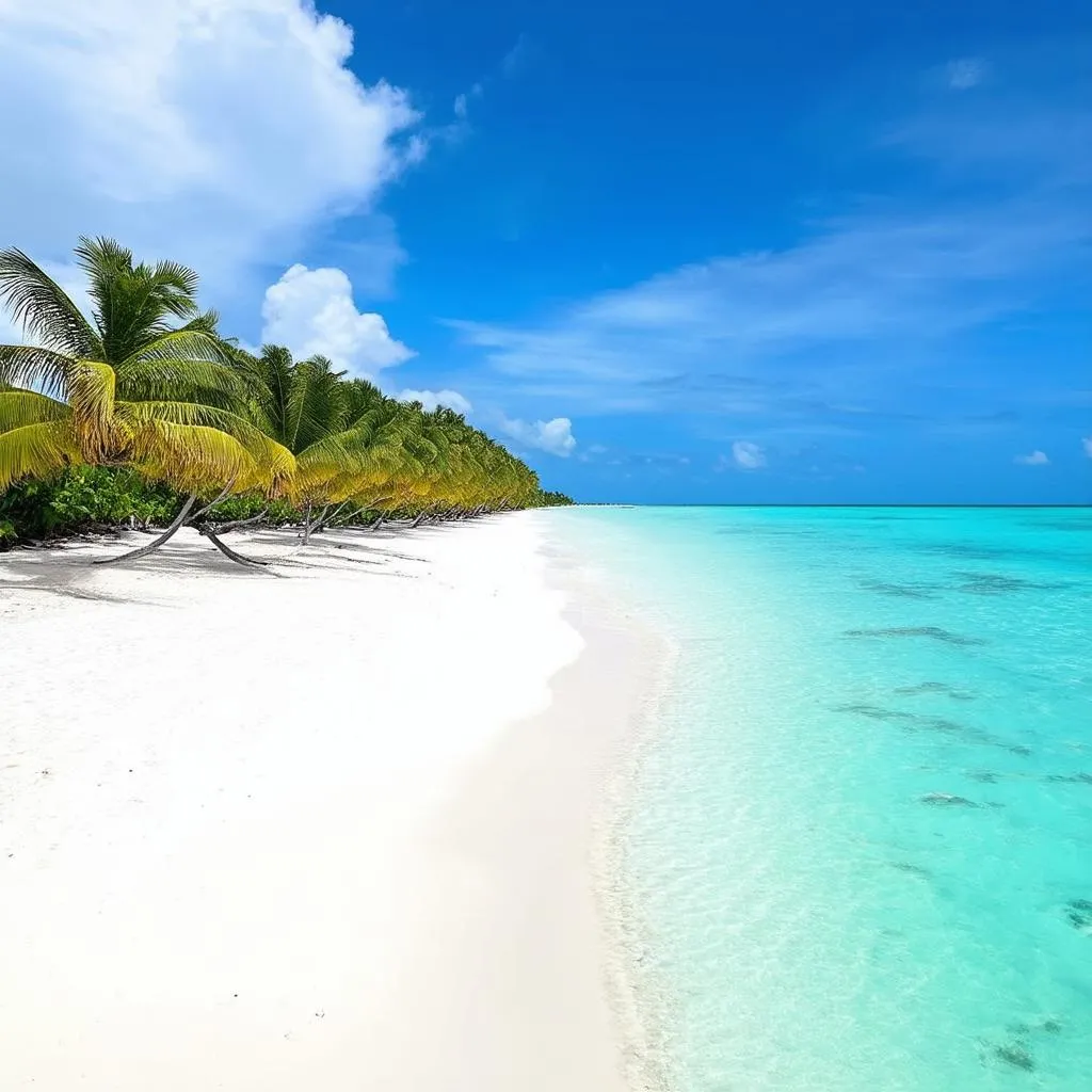 Tranquil Beach Scene in the Maldives